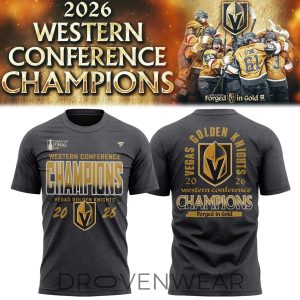 Vegas Golden Knights Western Conference Champions Tee 2026 by Drovenwear.com