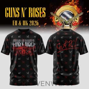 Vintage Black Guns N Roses World Tour 2026 Tee by Drovenwear.com