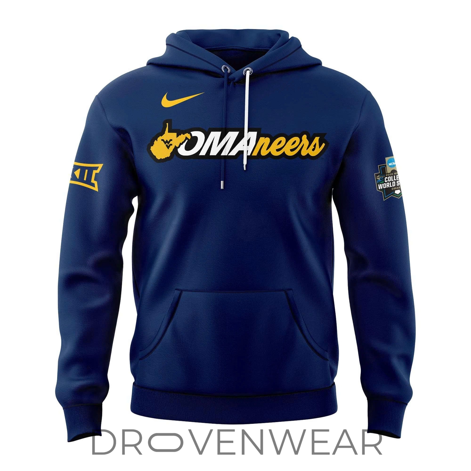 West Virginia Mountaineers Omaha Baseball Blue Hoodie West Virginia Mountaineers Omaha Baseball Blue Hoodie