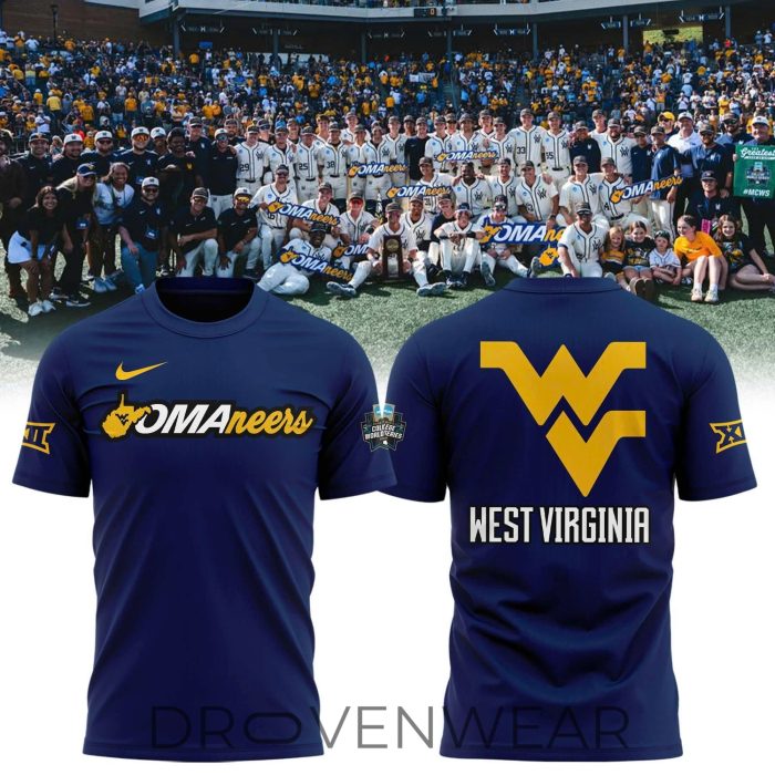 West Virginia Mountaineers Omaha Baseball Orange T-Shirt - Image 2