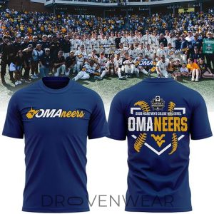 West Virginia Mountaineers Omaneers 2026 Baseball Navy Tee by Drovenwear.com