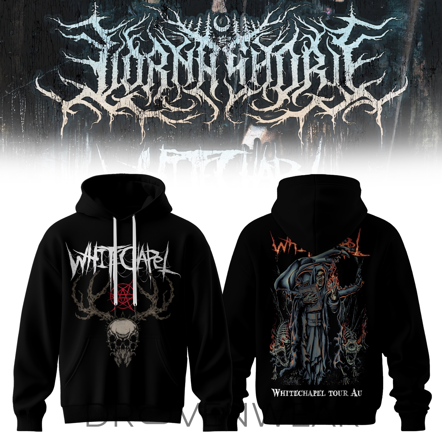 Whitechapel The Valley Australia Tour 2026 Hoodie Whitechapel The Valley Australia Tour 2026 Hoodie