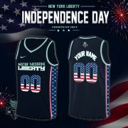 Women's National Basketball Association x Independence Day Edition Jersey Custom For Fans Black - Image 4