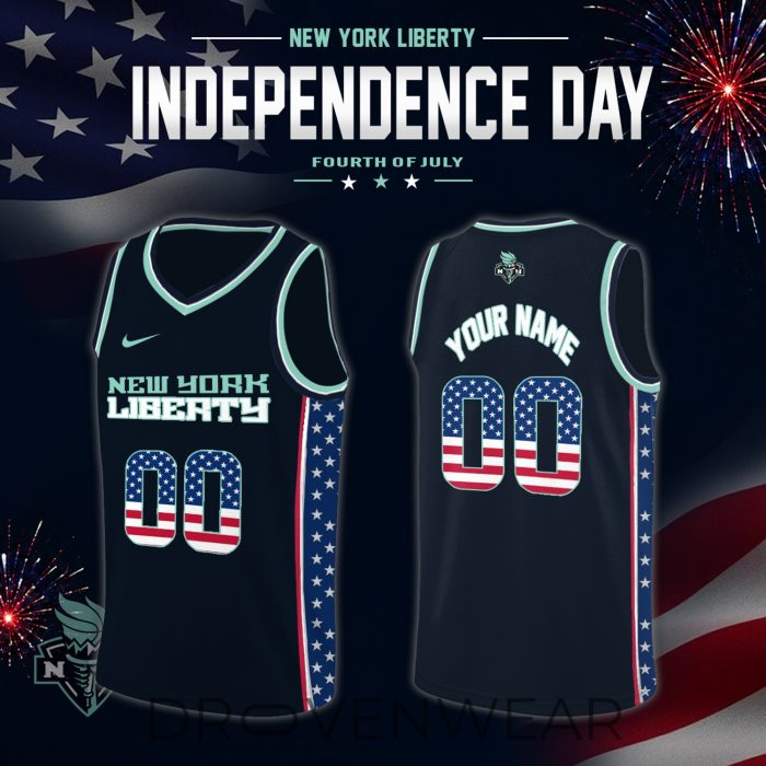 Women's National Basketball Association x Independence Day Edition Jersey Custom For Fans Black - Image 4