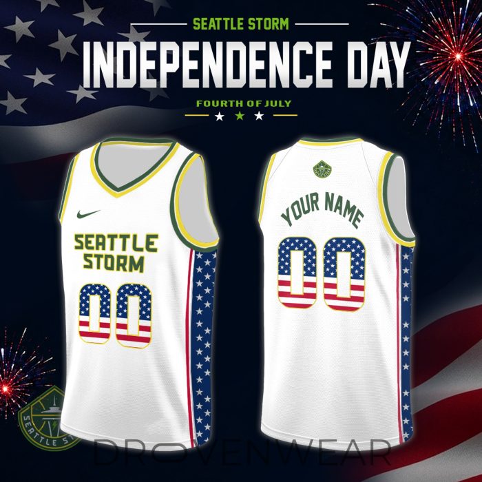Women's National Basketball Association x Independence Day Edition Jersey Custom For Fans White - Image 4