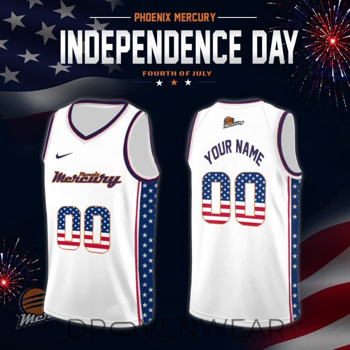 Women's National Basketball Association x Independence Day Edition Jersey Custom For Fans White - Image 5