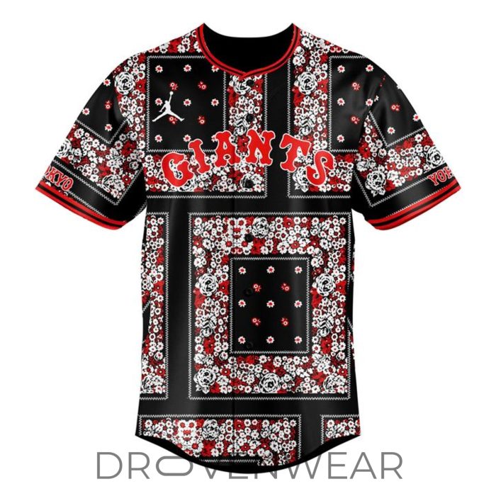 Yomiuri Giants Jordan Floral Bandana Baseball Jersey Limited Edition - Image 2