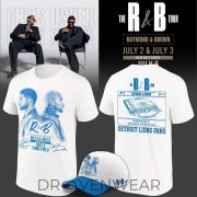 2026 Exclusive T-Shirt Signed Chris Brown & Usher Raymond x Detroit Lions "The R&B Tour" at Ford Field (Detroit)