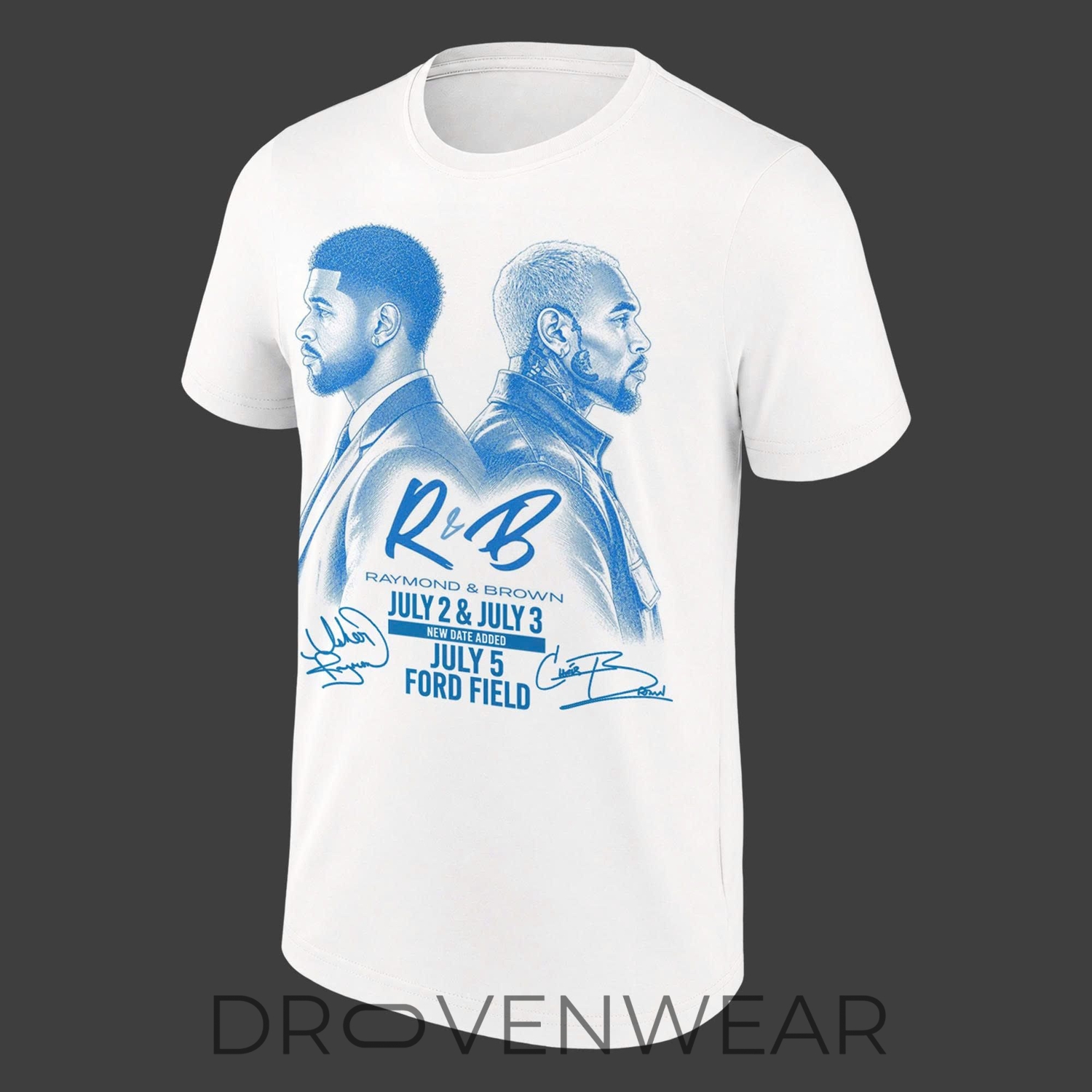 2026 Exclusive T-Shirt Signed Chris Brown & Usher Raymond x Detroit Lions "The R&B Tour" at Ford Field (Detroit) 2026 Exclusive T-Shirt Signed Chris Brown & Usher Raymond x Detroit Lions "The R&B Tour" at Ford Field (Detroit)