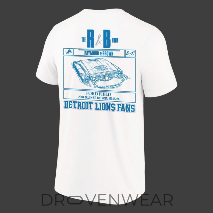 2026 Exclusive T-Shirt Signed Chris Brown & Usher Raymond x Detroit Lions "The R&B Tour" at Ford Field (Detroit) - Image 4