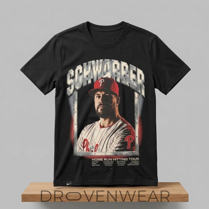 2026 Philadelphia Phillies Kyle Schwarber Home Run Hitting Tour Shirt - Image 2