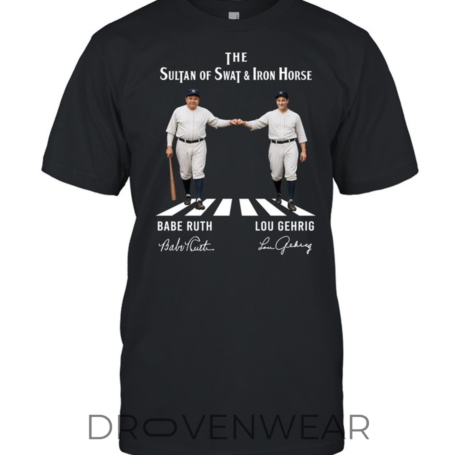 Abbey Road New York Yankees The Sultan of Swat & Iron Horse - Unisex T-Shirt Abbey Road New York Yankees The Sultan of Swat & Iron Horse - Unisex T-Shirt