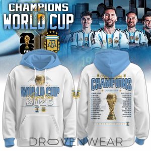 Argentina FIFA World Cup Champions 2026 Limited Hoodie by Drovenwear.com