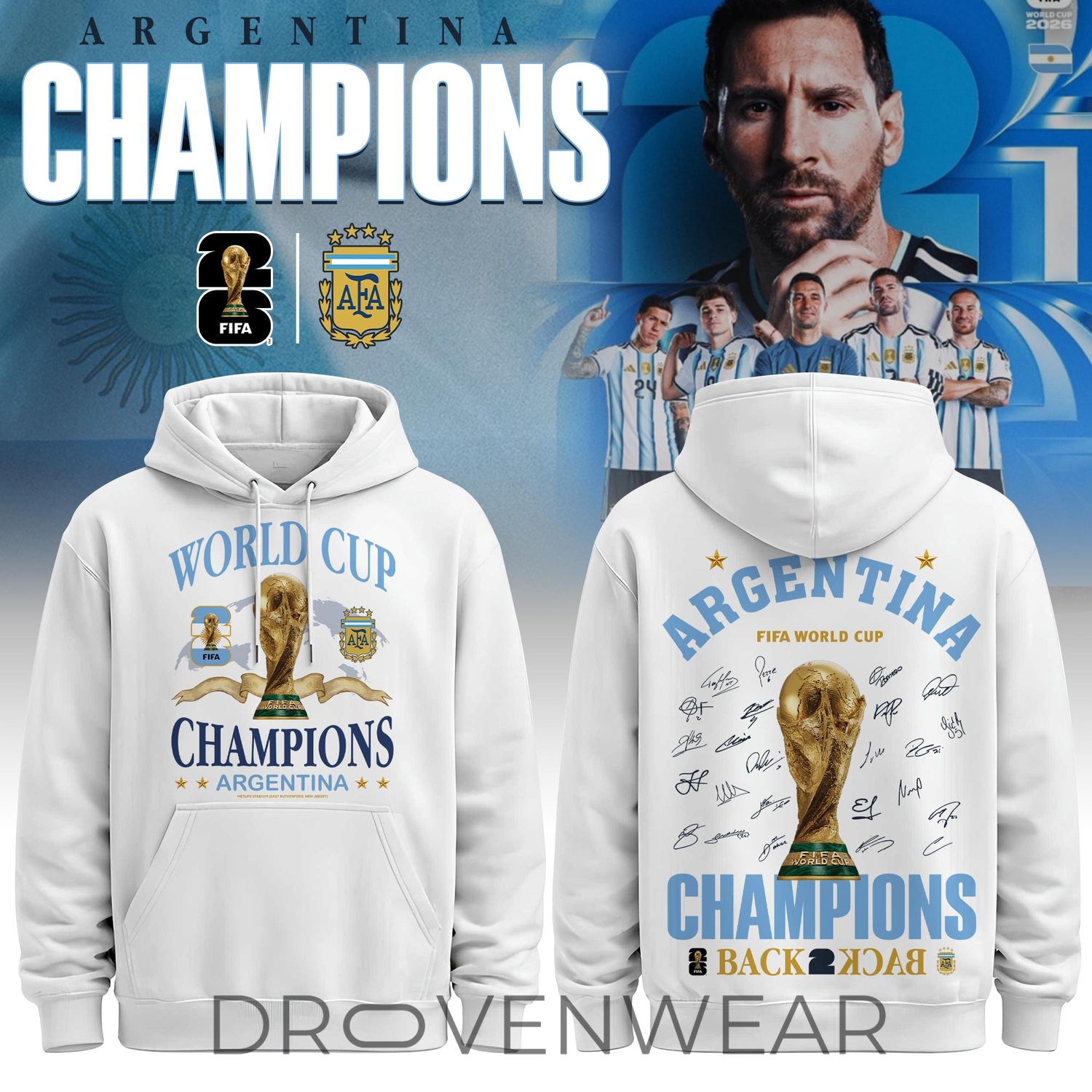 Argentina FIFA World Cup Champions 2026 Special Hoodie Argentina FIFA World Cup Champions 2026 Special Hoodie