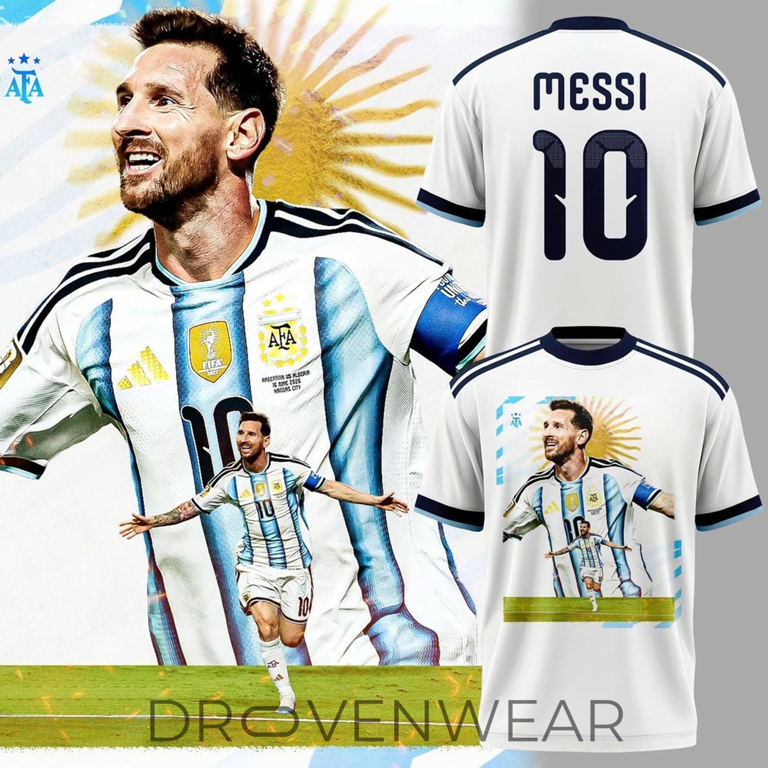 Argentina National Football Team Lionel Messi #10 FIFA World Cup 2026 T-Shirt Argentina National Football Team Lionel Messi #10 FIFA World Cup 2026 T-Shirt