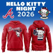 Atlanta Braves 2026 Hello Kitty Night Hoodie - Image 2