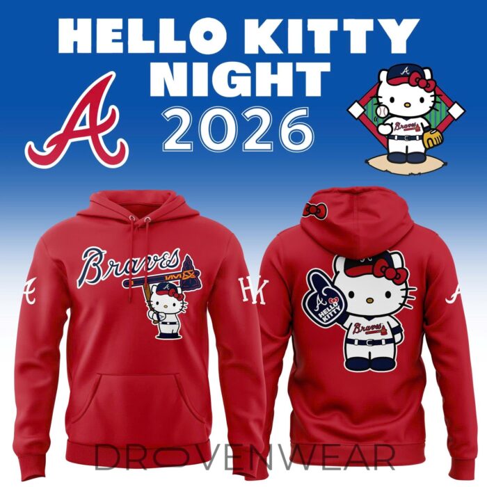Atlanta Braves 2026 Hello Kitty Night Hoodie - Image 2