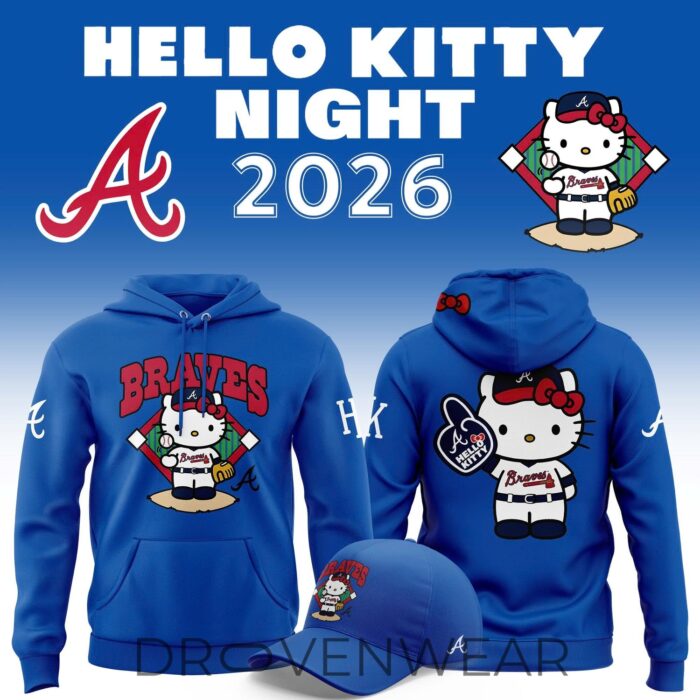 Atlanta Braves 2026 Hello Kitty Night Hoodie - Image 3