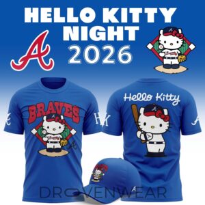 Atlanta Braves 2026 Hello Kitty Night Special Edition Tshirt by Drovenwear.com