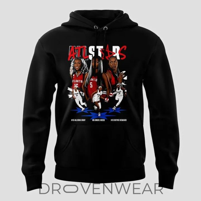 Atlanta Dream WNBA All-Star Allisha Gray Angel Reese Rhyne Howard Graphic Hoodie - Image 2