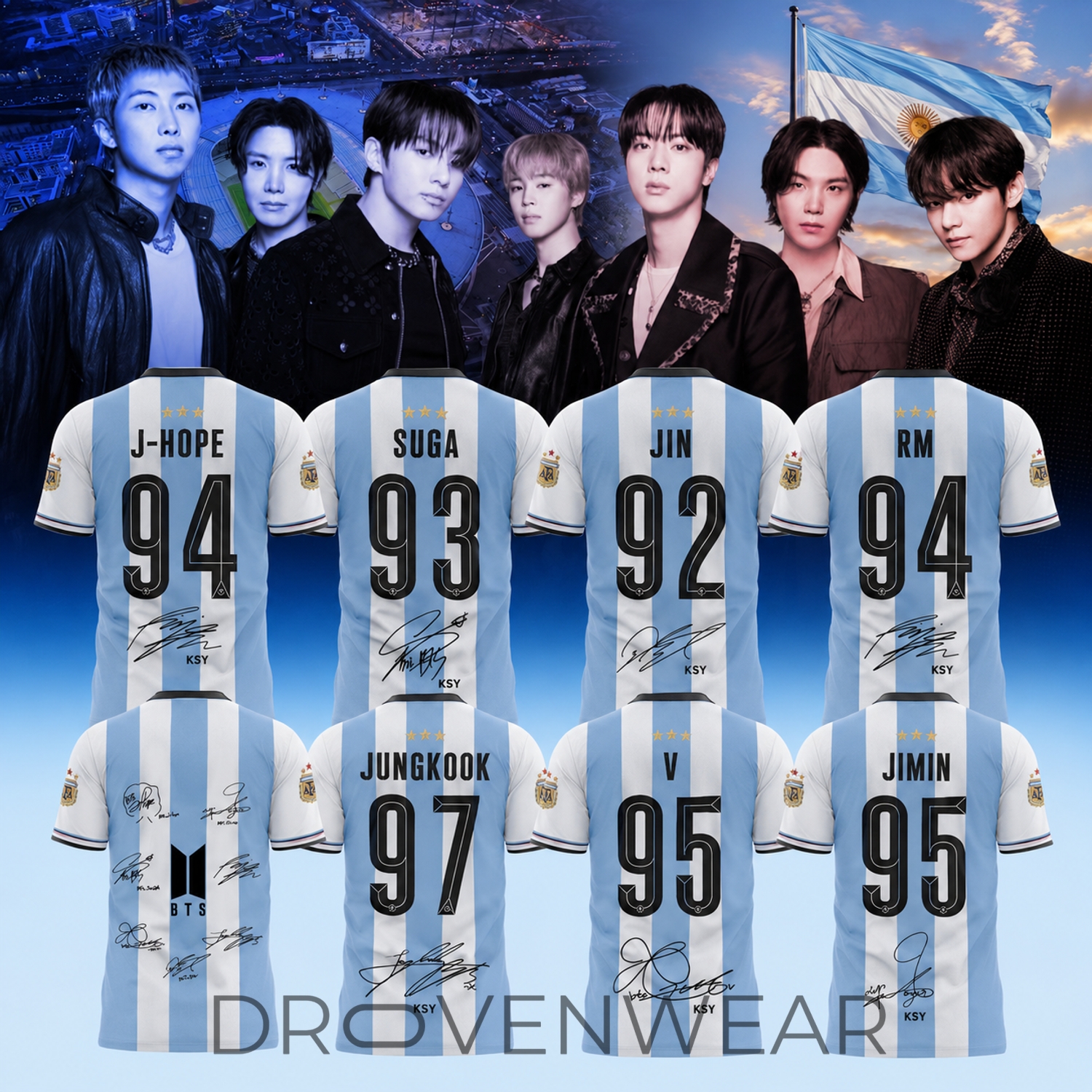 BTS x Argentina La Albiceleste Limited Edition Jersey 2026 BTS x Argentina La Albiceleste Limited Edition Jersey 2026