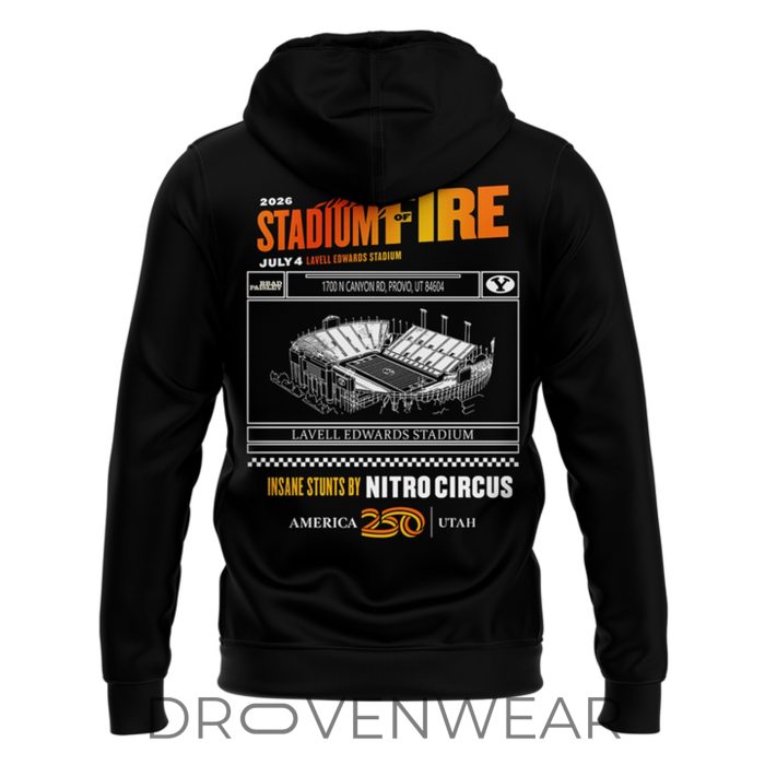 BYU Football x Brad Paisley Stadium Of Fire Tour Black Limited Edition Hoodie - Image 3