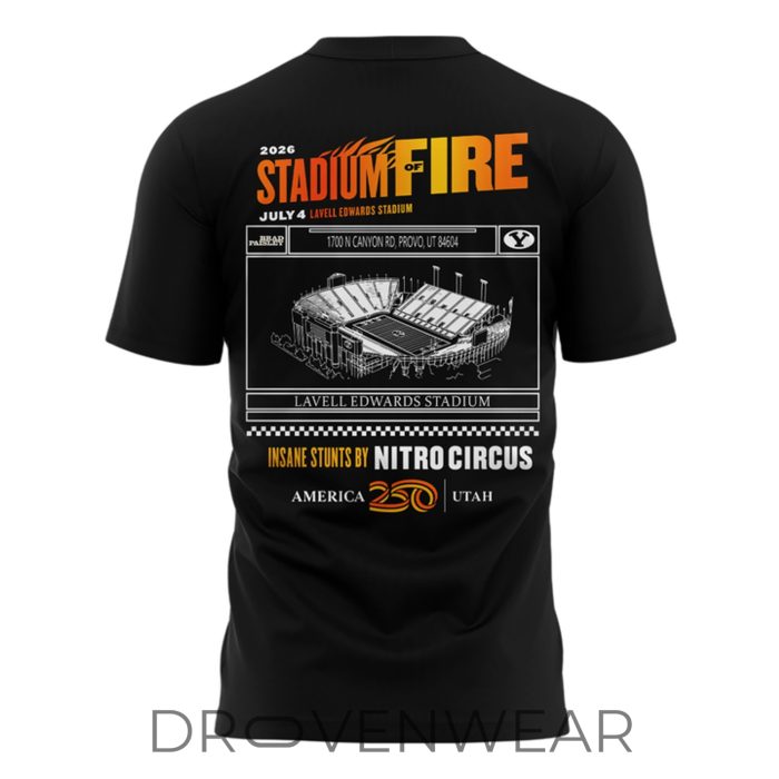 BYU Football x Brad Paisley Stadium Of Fire Tour Black Limited Edition Shirt - Image 3