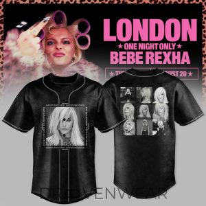 Bebe Rexha London 2026 Limited Edition Baseball Jersey by Drovenwear.com