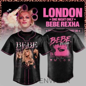 Bebe Rexha London 2026 Limited Edition Baseball Jersey V2 by Drovenwear.com