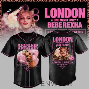 Bebe Rexha London 2026 Limited Edition Baseball Jersey V3 by Drovenwear.com