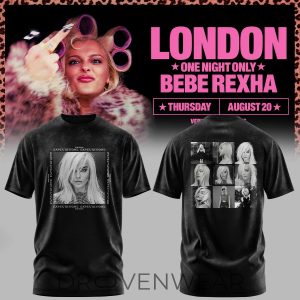 Bebe Rexha London UK Tour Graphic TShirt Collection Version 3 by Drovenwear.com
