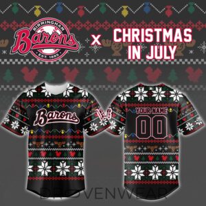 Birmingham Barons Christmas In July Custom Jersey by Drovenwear.com
