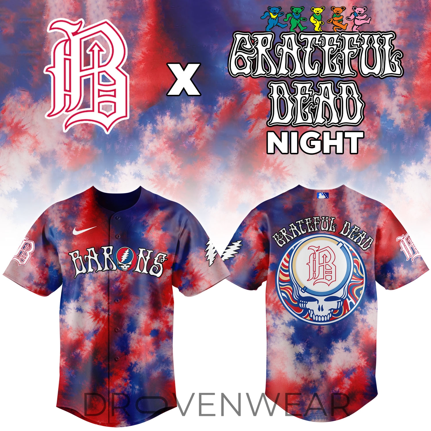 Birmingham Barons X Grateful Dead Night Limited Jersey Birmingham Barons X Grateful Dead Night Limited Jersey