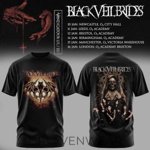 Black Veil Brides UK Tour 2026 Limited Edition TShirt V3 by Drovenwear.com