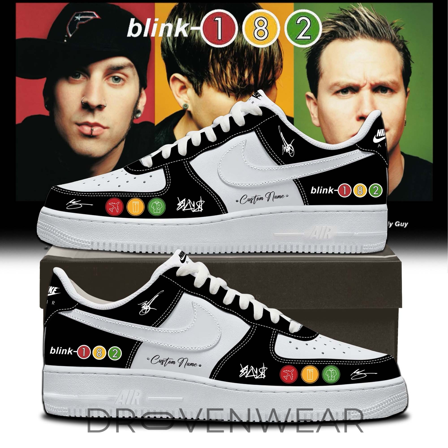 Blink-182 Take Off Your Pants and Jacket 25th Anniversary Day Pop-Up Limited Edition Air Force 1 Sneakers V4 Blink-182 Take Off Your Pants and Jacket 25th Anniversary Day Pop-Up Limited Edition Air Force 1 Sneakers V4