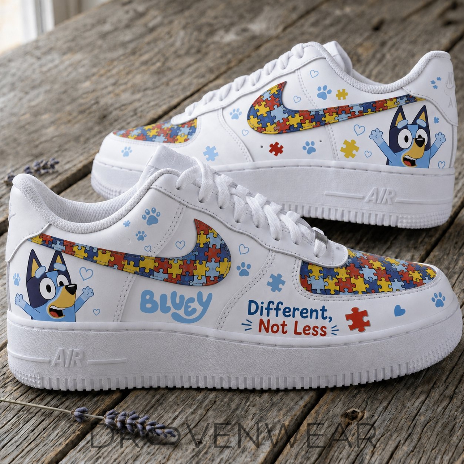 Bluey Not Less Autism Awareness Sneakers | Custom Low Top Shoes Bluey Not Less Autism Awareness Sneakers | Custom Low Top Shoes
