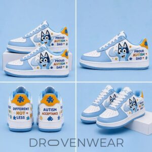 Bluey X Autism Awareness Special AF1 Sneakers by Drovenwear.com