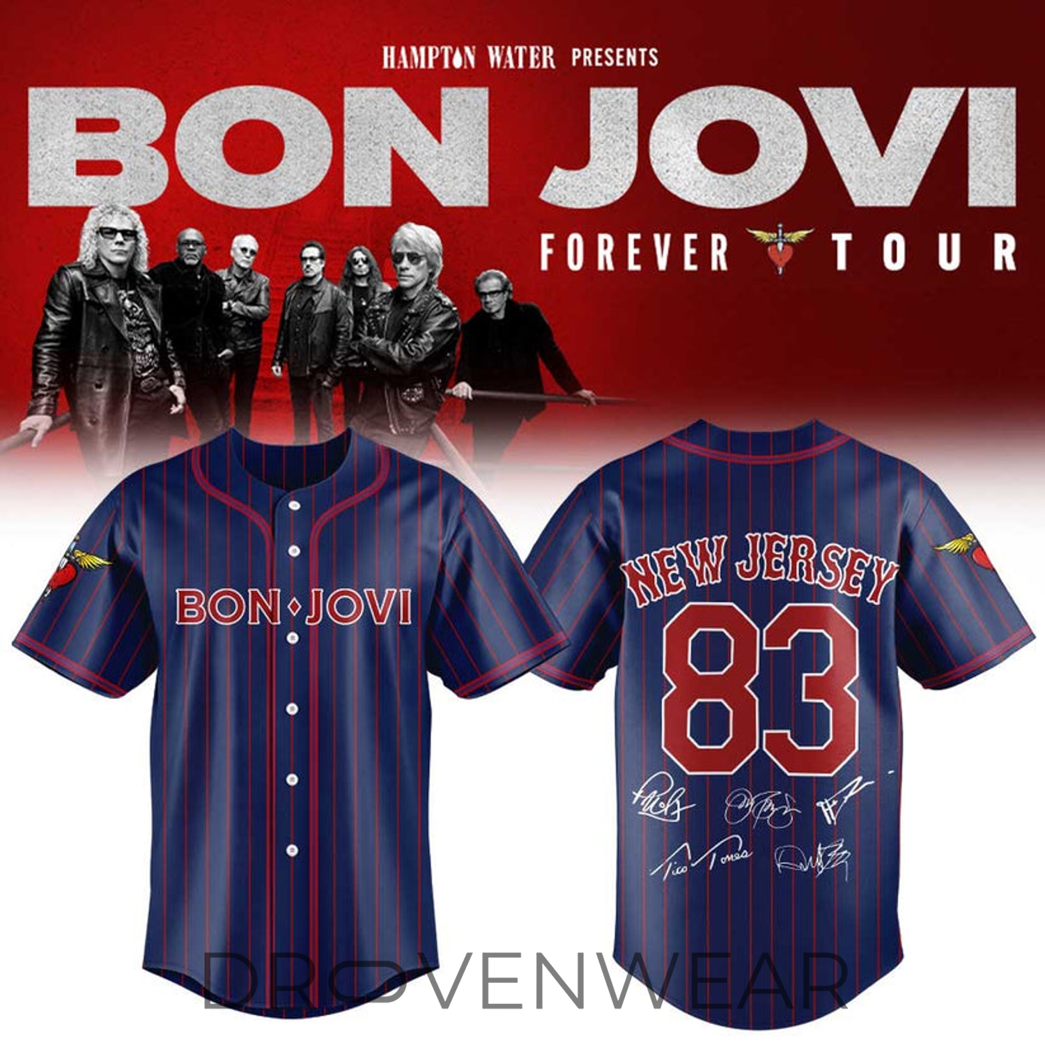 Bon Jovi Forever Tour 2026 Limited Edition Baseball Jersey Bon Jovi Forever Tour 2026 Limited Edition Baseball Jersey