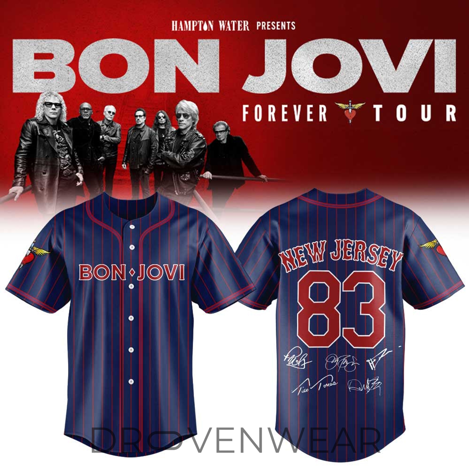Bon Jovi Forever Tour 2026 Limited Edition Baseball Jersey Bon Jovi Forever Tour 2026 Limited Edition Baseball Jersey