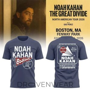 Boston Red Sox x Noah Kahan Great Divide Tour Graphic TShirt by Drovenwear.com