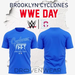 Brooklyn Cyclones WWE Day 2026 Blue Graphic Fan Shirt by Drovenwear.com