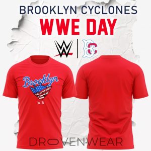Brooklyn Cyclones WWE Day 2026 Red Graphic Fan Shirt by Drovenwear.com