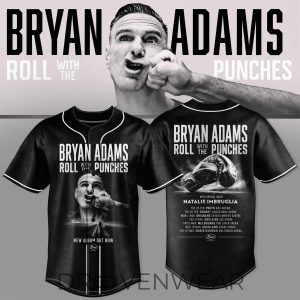 Bryan Adams Roll With The Punches Tour Baseball Jersey by Drovenwear.com