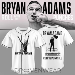 Bryan Adams Roll With The Punches Tour Baseball Jersey V3 by Drovenwear.com