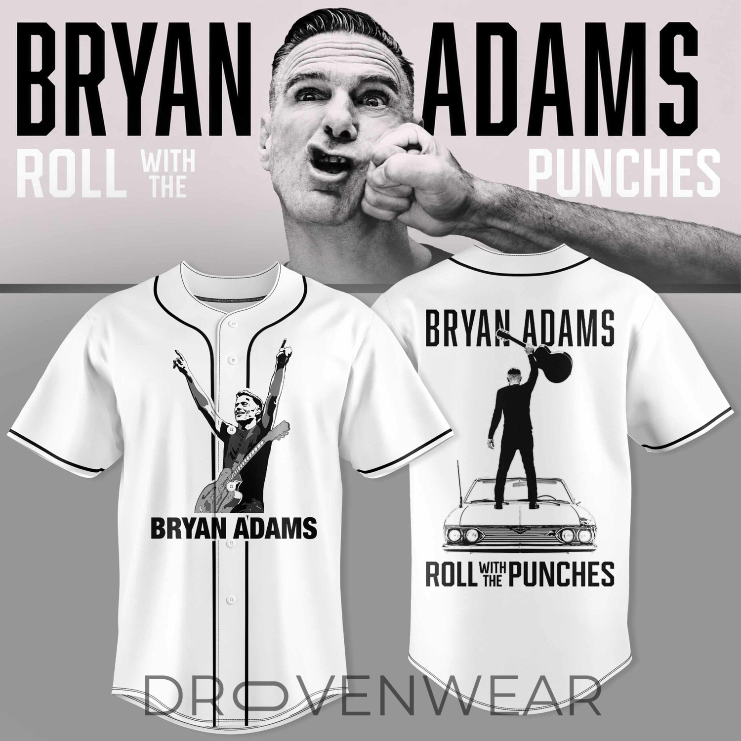 Bryan Adams - Roll With The Punches Tour Baseball Jersey V3 Bryan Adams - Roll With The Punches Tour Baseball Jersey V3