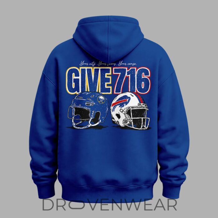 Buffalo Bills X Buffalo Sabres "your City Your Teams Your Cause" Give 716 Special Hoodie - Image 3