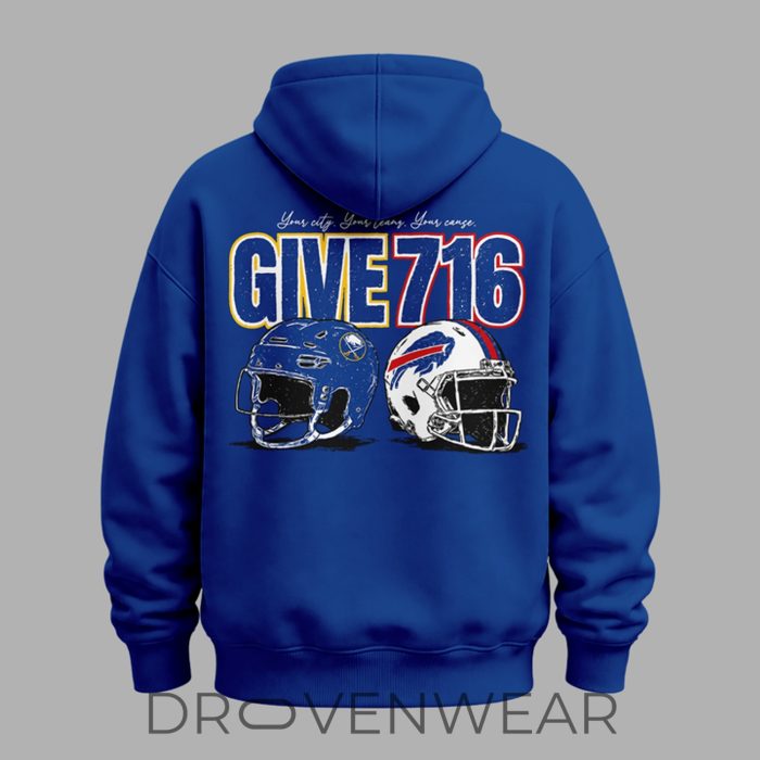Buffalo Bills x Buffalo Sabres "Your City Your Teams Your Cause" Give 716 Special Hoodie - Image 3
