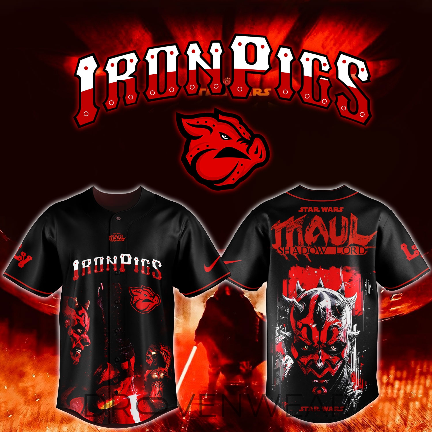 Buffalo Bisons x Star Wars Darth Maul Shadow Lord Limited Edition Baseball Jersey Buffalo Bisons x Star Wars Darth Maul Shadow Lord Limited Edition Baseball Jersey