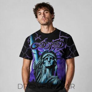 Cam Skattebo Godspeed Statue Of Liberty Lightning Shirt by Drovenwear.com