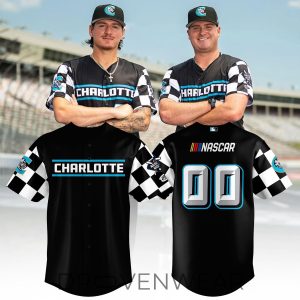 Charlotte Knights x NASCAR Theme 2026 Black Baseball Jersey by Drovenwear.com